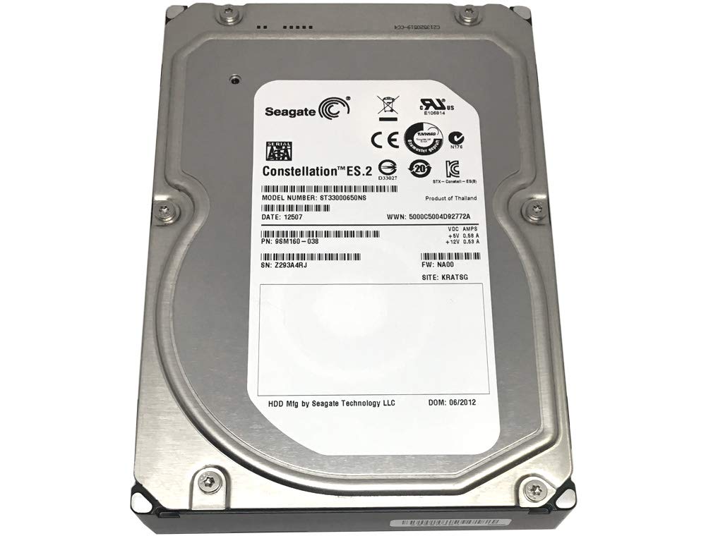 Seagate Constellation ES.2 ST33000650NS 3TB 7200RPM 64MB Cache SATA 6 Gb/s Enterprise Hard Drive Used